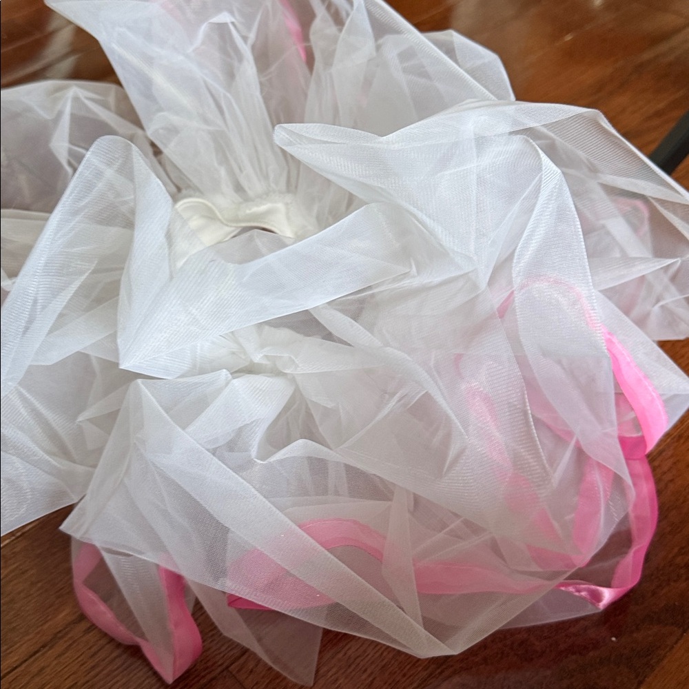 Child’s White and Pink Tulle Fabric tutu